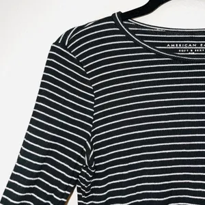 American Eagle Black Soft & Sexy Striped Rib Tee thumbnail 4