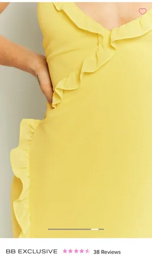 Yellow Ruffle Maxi Dress Beginning Boutique thumbnail 3