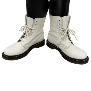 Dr. Martens 1460 Pascal Women 7 White Virginia Leather Combat Boots Whimsigoth thumbnail 3