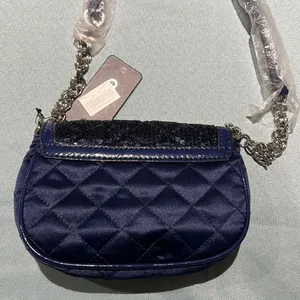 Guess Quilted Sequence Crossbody blue cross body evening‎ bag D6 thumbnail 5