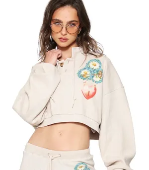 Boys Lie cream Locked In Henley sweatshirt thumbnail 1
