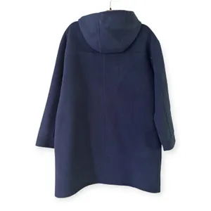 Navy Blue Hooded Fleece Coat Size Medium/Large Overcoat Equestrian Chore Barn thumbnail 3