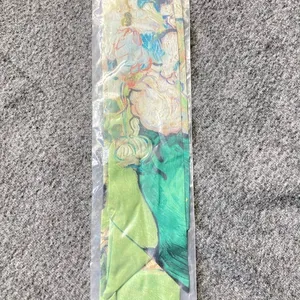 Summer Retro Hair Tied Oil Painting Long Silk Scarf Band Braided Chiffon new thumbnail 5