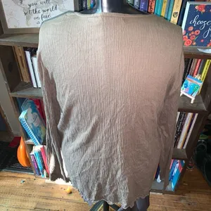 Fresh Produce tan lightweight granny core L cozy cardigan thumbnail 2