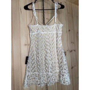 NWT Lulus Charmaine White Embroidered Mini Dress Party Resort Cruise Chi Size S thumbnail 6