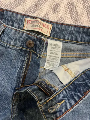 LEVI’S Signature Stretch Mid Rise Straight Leg Blue Denim Jeans 6 Medium thumbnail 8