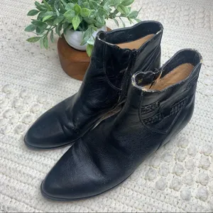 THE WILD PAIR VINTAGE Women's Western Cowgirl Leather Heeled Boots Black 9.5 W thumbnail 6
