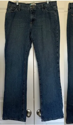 Wrangler Cash Waist Bootcut Blue Riding Jeans Womens‎ Sz 15/16 × 34 Cowgirl Cut thumbnail 1
