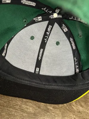 New Era Oakland Athletics A's Fitted 59Fifty Sz 7 3/8 MLB Green Yellow On Field thumbnail 9