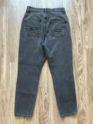 American Eagle Women's High Rise Curvy Mom Jeans Black Gray Wash Size 0 Short thumbnail 7