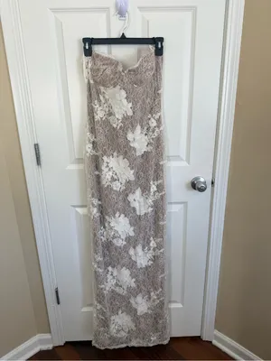 House of CB Lucienne Ivory Embroidered Lace Maxi Dress XL thumbnail 2