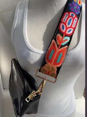 Clear Stadium Bag Crossbody | Western Embroidered Floral Strap thumbnail 2