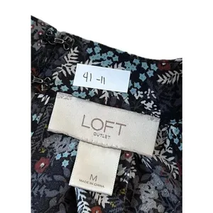 Loft Black Gray Women's Blouse Size M 41-11 thumbnail 4