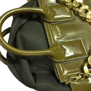 ALDO Fabyx satchel bag khaki green chunky gold chain Handbag Crossbody 8 x 6 in thumbnail 6