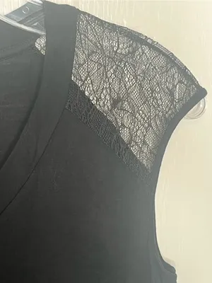 Cache Black Lace Shoulder Maxi Dress Sz 4 thumbnail 7