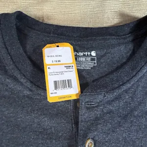 Carhartt Men’s XL Loose Fit Henley T Shirt Pocket Dark Gray NWT TK0084-M thumbnail 3