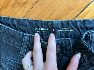 Old navy drapey denim high rise baggy wide leg jeans black 2 thumbnail 3