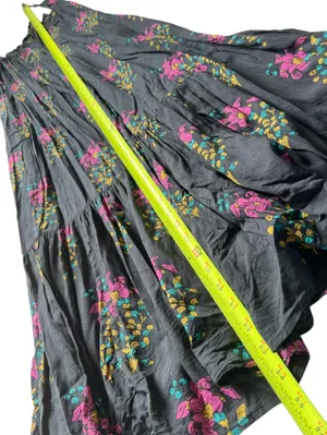 ANTHROPOLOGIE Black Motif Flounced Maxi Lounge Dress thumbnail 9