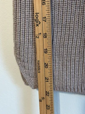 Abercrombie & Fitch Mock Neck Sweater Vest Size Medium Tan Brown Neutral thumbnail 9