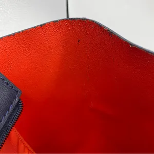 Tory Burch Robinson Tote Navy Blue Orange Lining Large Classic Baddie thumbnail 6