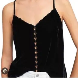 [Maeve] Black Velvet Cut Out Tank Top- XS thumbnail 2