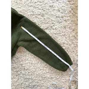 Women's Goumi Green Fleece Quarter-Zip Sweatshirt XS Sherpa Pockets thumbnail 5