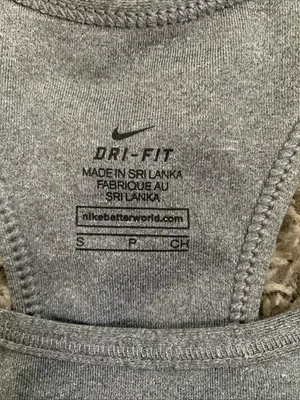 Nike Dri-FIT size small gray wireless Racerback pullover sports bra thumbnail 3