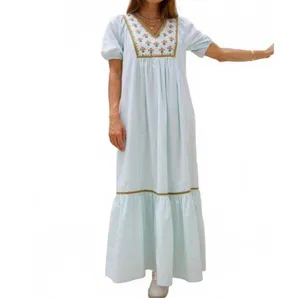 Ex Voto Embroidered Maxi Dress SMALL Hayes in Whispering Blue NEW NWT thumbnail 11