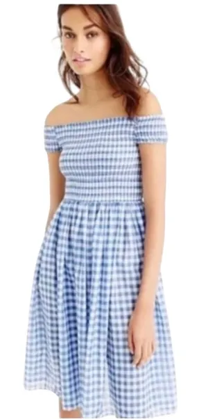 J. Crew gingham off the shoulder dress‎ thumbnail 1
