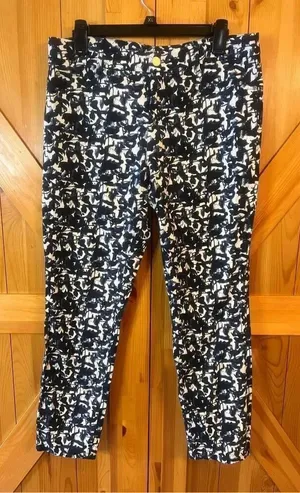DKNY Women's Blue Patterned Pants Size 10 (4413) thumbnail 1