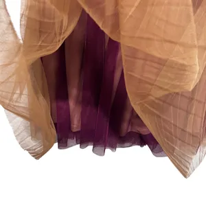 Hem And Thread Women Whimsy Fairy Skirt‎ M Brown Burgundy Tulle Pleated Romantic thumbnail 5