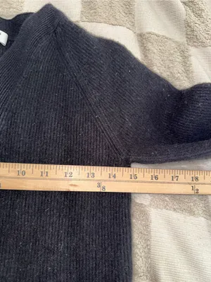 Babaton Black Chunky Wool Blend Button-Front Cardigan XS thumbnail 2
