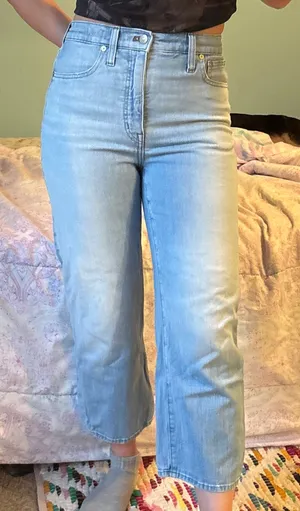 Madewell Denim Slim Wide Leg Crop Jeans thumbnail 1