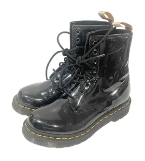 Dr. Martens Womens Sz 5 1460 Black‎ Patent Leather Lace Up Combat Boots thumbnail 1