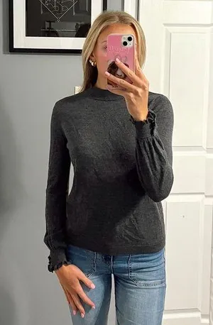 Sézane 100% Merino Wool Grey Sweater Jumper thumbnail 1