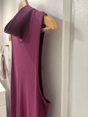 Vintage 90s Free People Topanga Cowl Neck Plum Muscle Tee Tunic Boho Slouchy Fit S thumbnail 3