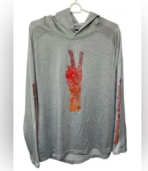 Harley-Davidson Women's Long Sleeve Hooded 'Peace' Shirt Size M thumbnail 1