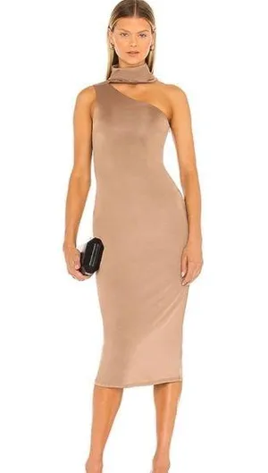 NBD Midi Dress in Chestnut thumbnail 1