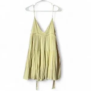 Paper Moon‎ Babydoll Tiered Rayon Dress Braided Empire Waist PD15573 Womens L thumbnail 6