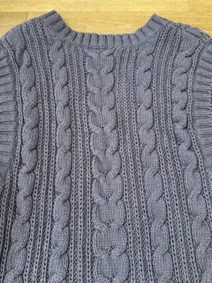 American Eagle Cable Knit V-Neck Sweater Vest - Light Blue thumbnail 6