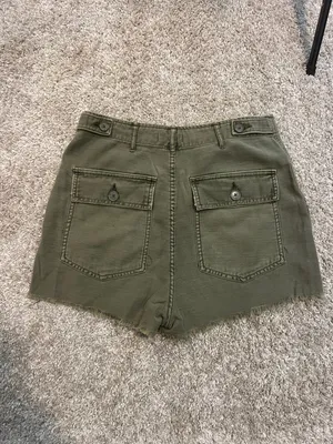 BDG Vintage Y2K Green Cargo Button Up Cut Off Shorts thumbnail 6
