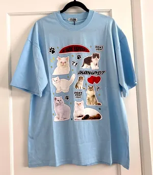 Cat 🐈 🐱 🐈‍⬛ Cotton T shirt Size XL thumbnail 1