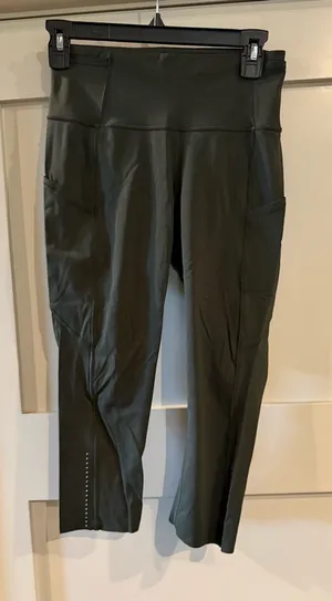 Lululemon Fast & Free Crop II *Nulux 19" Dark Olive thumbnail 1