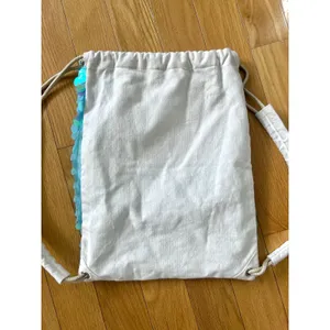 Mermaidcore Aqua Blue Sequin Iridescent Drawstring Backpack thumbnail 4
