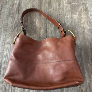 Fossil Ada Bucket Bag purse leather brown keys shoulder bohemian cottagecore thumbnail 4