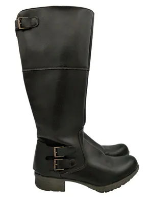 Clarks‎ Riddle Phrase Womens 9 Brown Knee High Riding Boots Buckle Zip 26113540 thumbnail 1