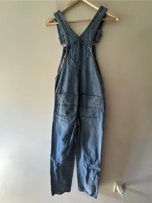 Abercrombie & Fitch Blue Denim Distressed Jean Overalls Size XS thumbnail 3
