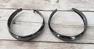 Large Dark Gray Metallic Hoops for Pierced Ears thumbnail 1