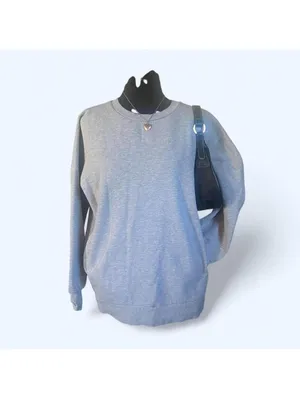 Heather Gray Cozy Minimalist Soft Girl Lounge Sweatshirt Size Medium thumbnail 2
