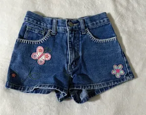 Limited Too Denim Shorts with Pink Floral Embroidery thumbnail 1